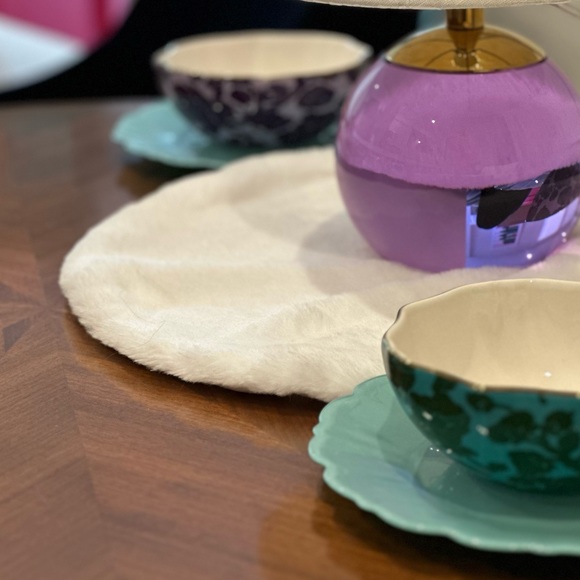 LAST SET* DVF Gold Rim Floral toile Bowls - Picture 7 of 8